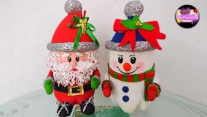 Dulceros Navidad Papá Noel y Muñeco de Nieve