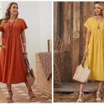 Vestido con pliegues y manga japonesa