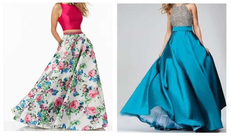 Falda larga godet patrones