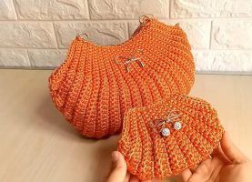Bolso y monedero a juego tejido a crochet DIY