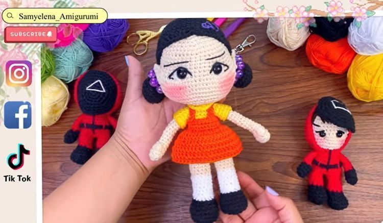 Muñeca amigurumi del Juego del calamar
