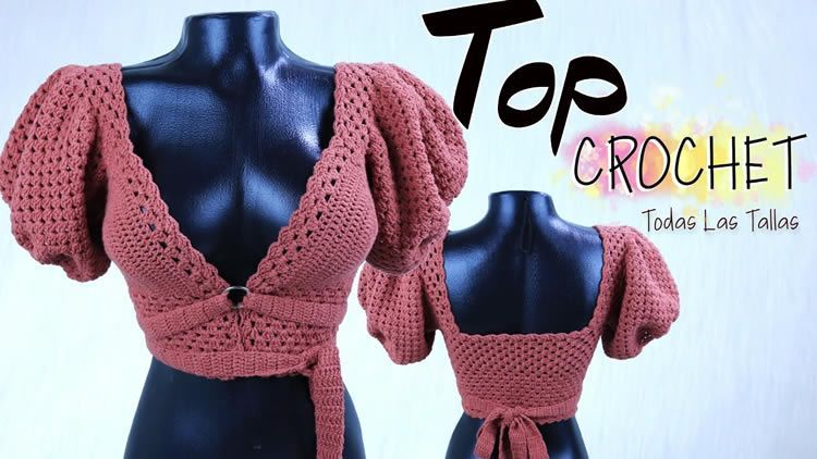 Top a crochet con aro y mangas DIY