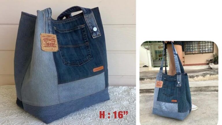 Bolso grande de mano de mezclilla DIY paso a paso