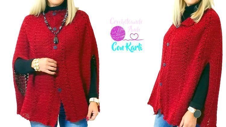Capa a crochet modelo caperuza DIY paso a paso