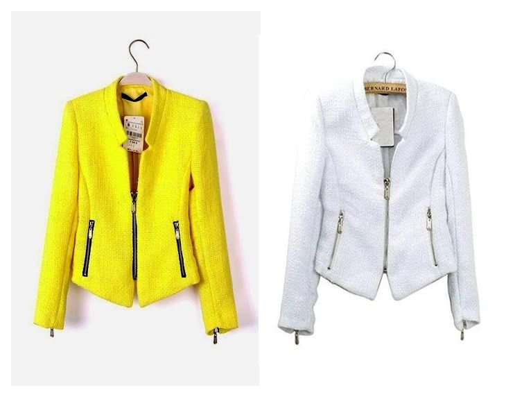 Chaqueta con cremallera y cuello alto con patrones