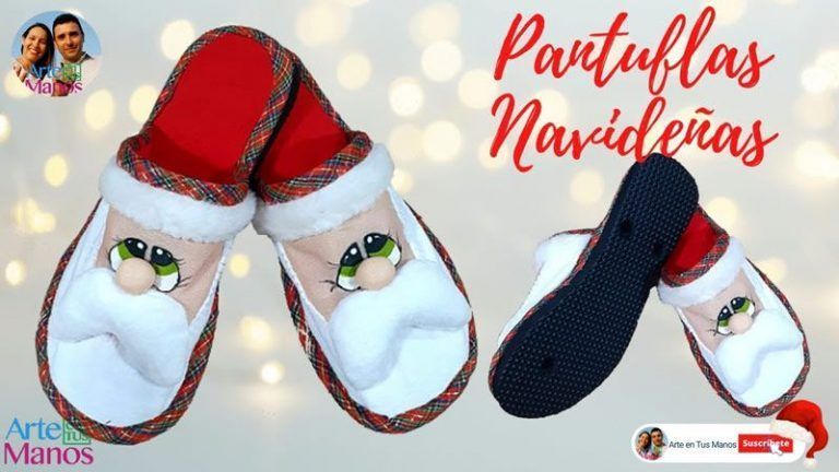 Pantuflas Navideñas de Santa Claus DIY