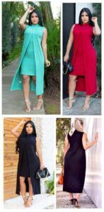 Vestido superposición de cuello alto