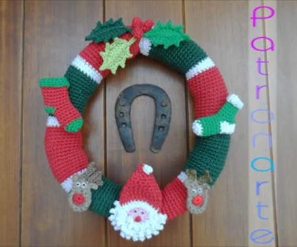 Corona para Navidad de Crochet
