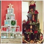 Cajas de Madera para crear un Árbol Navideño