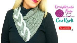 Cuello trenzado tejido a crochet DIY paso a paso