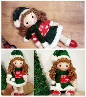 Muñeca Navideña niña con calcetines DIY