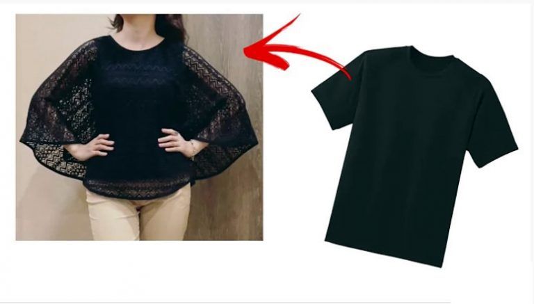 DIY Blusa circular con una camiseta