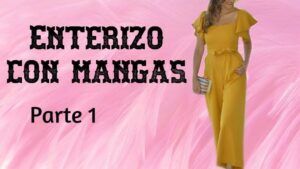 Enterizo con escote cuadrado y mangas acampanadas