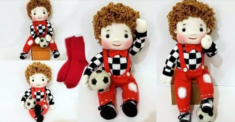 Juguete Muñeco de tela con calcetines