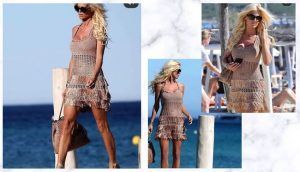 Vestido a crochet de flecos patrón paso a paso