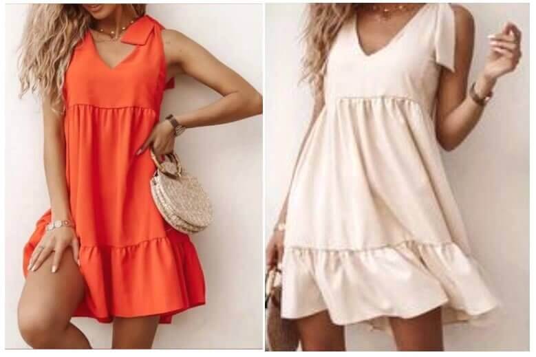 Vestido suelto con volantes