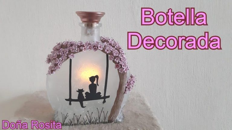 Botella decorada elegante DIY paso a paso