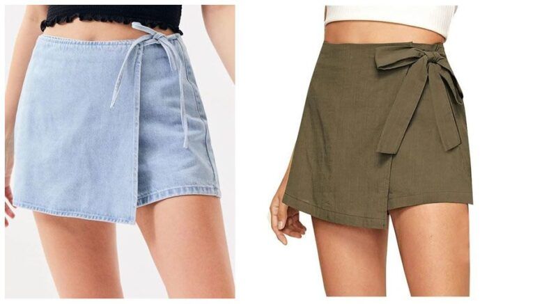 Short Falda cruzada con patrones