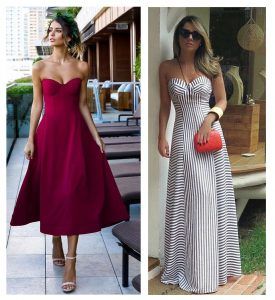 Vestido elegante de fiesta escote corazón