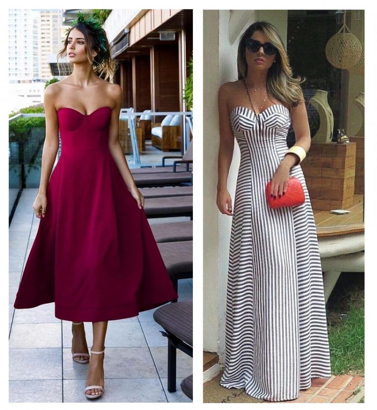 Vestido elegante de fiesta escote corazón