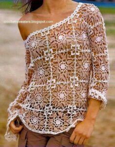 Blusa clásica con grannys variados paso a paso