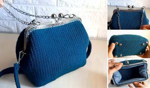 Bolso de ganchillo con boquilla metálica DIY