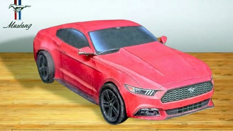 DIY Mustang de PAPEL Papercraft Paso a paso