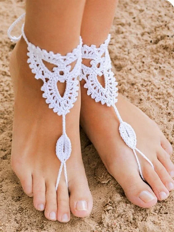Pulseras pies descalzos a crochet
