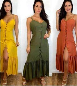Patrón de Vestido camisero con tirantes