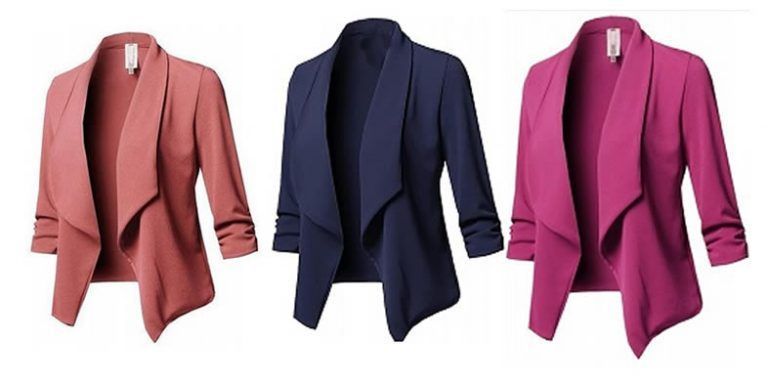 Americana cuello cascada con patrón