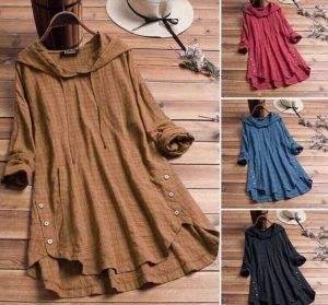 Blusa lisa con capucha