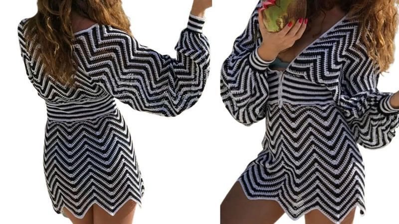 Vestido Blusa zigzag estilo cebra