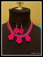 DIY collar y pendientes a crochet