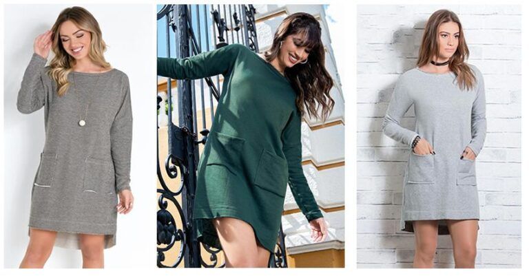 Vestido manga larga de invierno