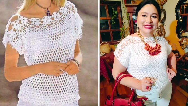 Blusa Nieve a crochet DIY paso a paso
