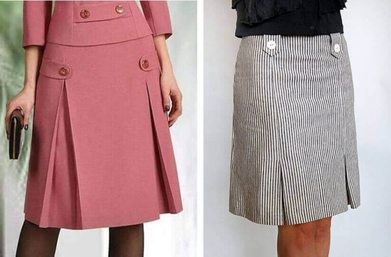 Falda de pliegues con patrones