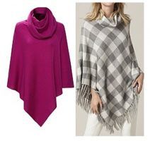Poncho triangular con cuello caído
