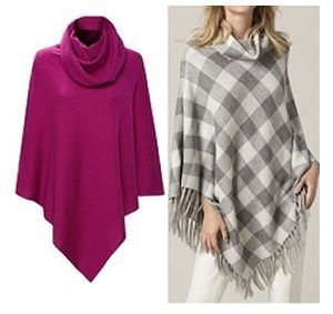 Poncho triangular con cuello caído