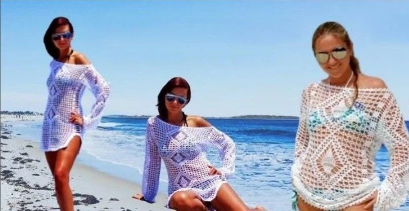 Blusa salida de playa crochet - gratis