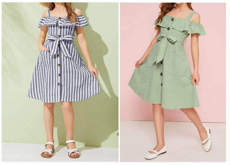 Vestido camisero de niña