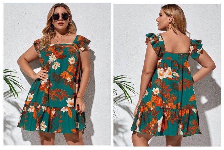 Vestido holgado con volantes