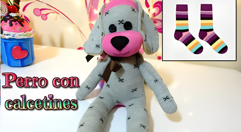 Perro hecho con calcetines