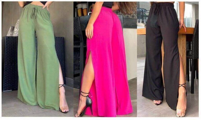 Pantalón ancho cintura elástica