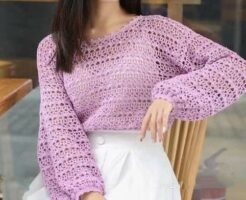 Suéter a crochet lila DIY