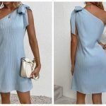 Vestido de un hombro con lazo
