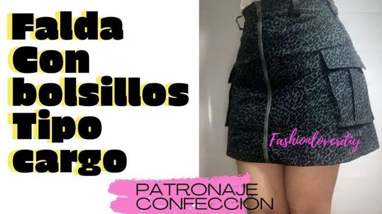 DIY Falda trapecio con bolsillos