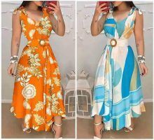 Vestido evasé escote en V