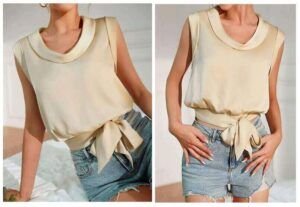 Blusa con cuello de escafandra