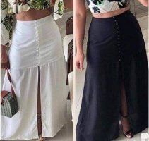 Falda larga con abertura