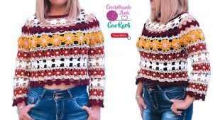 Jersey a crochet jardín